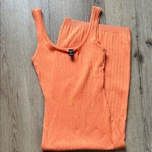 Windsor Vibrant Orange Ribbed Dress